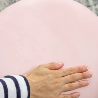 HOMCOM Velvet-Feel Storage Ottoman - Pink(m-9)