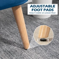 HOMCOM Modern Double Seat Sofa Foam Padding High Back Soft Comfortable Compact Couch Home Office Dark Blue(m-7)