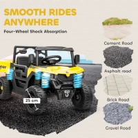 AIYAPLAY Kids Ride on Car, 12V Electric Kids UTV with Electric Dump Bed, 4-Wheel Suspension for 3-8 Years, Yellow(m-9)