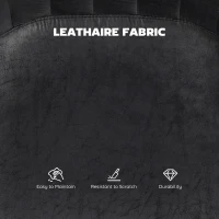 HOMCOM Set of 2 Leathaire Tub Bar Stools - Black(m-5)