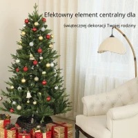 HOMCOM Choinka Sztuczna, Jodła, Realistyczna, Pełna i Buchata, 180 x Φ105 cm, Zielony(m-4)