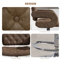 HOMCOM PU Leather Upholstered Swivel Bar Stool, Height Adjustable with Back, Armrest, Footrest, Coffee(m-7)