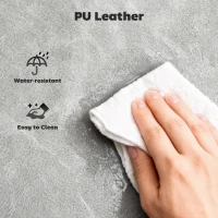 HOMCOM Bar Stools Set of 2, PU Leather Barstools with Back, Footrest and Wood Legs for Kitchen, Counter, Breakfast Bar, Grey(m-6)