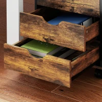 HOMCOM Five-Drawer Filing Cabinet - Rustic Brown(m-9)