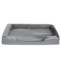PawHut Dog Sofa Bed, Washable Pet Bed with Removable Cover and Non-Slip Bottom for Small, Medium and Large Dogs, Grey(m-1)