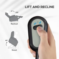 HOMCOM Power Lift Recliner Armchair, Electric Lift Chair for Elderly, Fabric Riser and Reclining Chair with Remote Control, Side Pockets, Extended Footrest, for Living Room, Charcoal Grey(m-4)