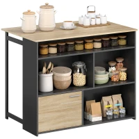 HOMCOM Tavolo da bar estensibile con ribaltina, tavolo alto da cucina, 1 armadietto e 4 scomparti aperti, 116x79,6x90,5cm, nero(m-8)