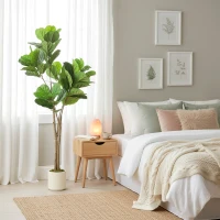 HOMCOM 150cm Artificial Ficus Tree - Green(m-8)