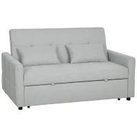 HOMCOM Three-Way Two-Seater Sofa Bed - Light Grey(m-1)