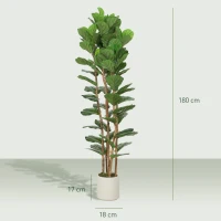 HOMCOM 180cm Artificial Fiddle Leaf Fig Tree - Green(m-3)