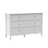 HOMCOM Comodă Sideboard cu 6 sertare Dulap modern de depozitare pentru living dormitor hol 100 x 40 x 78 cm Alb