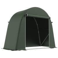 Outsunny 8 x 4 ft Garden Storage Tent, Waterproof Bike Tent with Roll-up Zipper Door and Galvanised Metal Frame, Green(m-11)