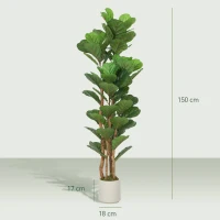 HOMCOM 150cm Artificial Fiddle Leaf Fig Tree - Green(m-3)