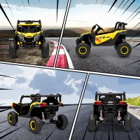 AIYAPLAY Voiture électrique enfants UTV 12 V, buggy électrique enfants avec télécommande, 96 x 61 x 56 cm, jaune(m-9)