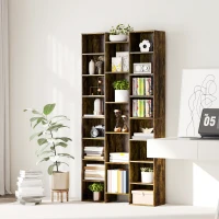 HOMCOM 21-Compartment Bookshelf - Brown(m-7)