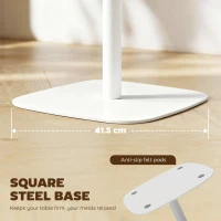 HOMCOM Small Dining Table, 60 cm Square Kitchen Table with Wood-veneer Top and Steel Base - Natural Wood Finish(m-6)