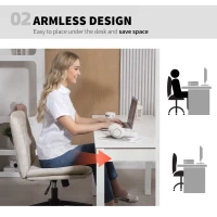 HOMCOM Criss Cross Chair with Wheels, No Arms - Beige(m-5)