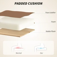 HOMCOM 155° Reclining Faux Leather Swivel Office Chair - Brown(m-6)