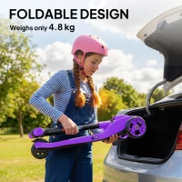 AIYAPLAY Three-Wheel Foldable Electric Scooter for Kids Aged 6-10 Years, Purple(m-9)