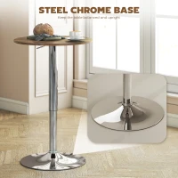 HOMCOM Round Bar Table, 360 Degree Swivel Counter Pub Table with Adjustable Height, for Kitchen, Cafe, Rustic Brown(m-6)