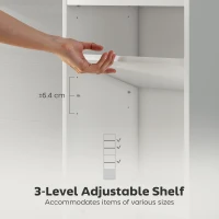 HOMCOM 6-Tier 156 cm Tall Bookcase - White(m-5)