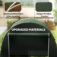 Outsunny 8 x 4 ft Garden Storage Tent, Waterproof Bike Tent with Roll-up Zipper Door and Galvanised Metal Frame, Green(m-4)