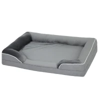 PawHut Dog Sofa Bed, Washable Pet Bed with Removable Cover and Non-Slip Bottom for Cats, Small and Medium Dogs, Grey(m-11)