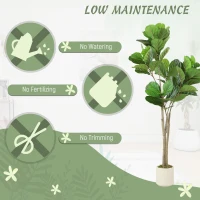 HOMCOM 150cm Artificial Ficus Tree - Green(m-5)