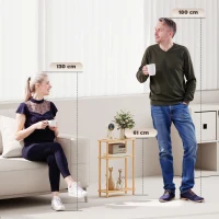 HOMCOM Bamboo Side Table, 3-Tier Slim End Table, Nordic Style, for Living Room, Bedroom, Office, Tool-Free Assembly, Natural Wood Finish(m-4)