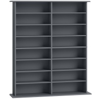 HOMCOM 16-Compartment Media Shelf - Grey
