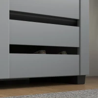 HOMCOM Narrow Shoe Cabinet for Entryway, 5-Tier Slim Shoe Storage Cabinet with 2 Slatted Doors and Adjustable Shelves Grey(m-9)