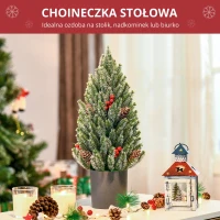 Sztuczna choinka choinka na stół 170 gałązek ośnieżona PE PVC kolor zielony(m-6)