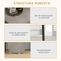 HOMCOM Set da Pranzo 3 Pezzi con Tavolo da Cucina 80x80x76 cm e 2 Sedie Moderne 41x50x97 cm, Grigio(m-7)