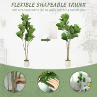HOMCOM 150cm Artificial Ficus Tree - Green(m-6)