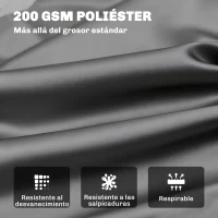 Outsunny Cojín para Banco con Respaldo 100x98x8 cm Colchón de Banco de 2 Plazas con 6 Cordones de Fijación para Jardín Terraza Balcón Exterior Gris(m-4)