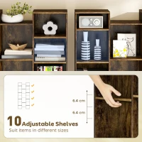 HOMCOM 21-Compartment Bookshelf - Brown(m-5)