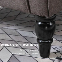 HOMCOM Poltrona de Sala de Estar Poltrona Moderna para Dormitório com Pés de Madeira Poltrona Individual 74x86x102 cm Marrom(m-7)