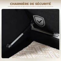 HOMCOM Banc banquette coffre 2 en 1 en tissu aspect lin avec pieds en bois 146,5 x 49 x 72 cm noir(m-7)