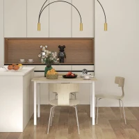 HOMCOM Mesa de Comedor Extensible con Patas de Acero para 4-6 Personas 160x70x76 cm Madera Natural(m-7)