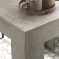 HOMCOM Set da Pranzo 3 Pezzi con Tavolo da Cucina 80x80x76 cm e 2 Sedie Moderne 41x50x97 cm, Grigio(m-8)