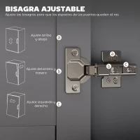 HOMCOM Isla de Cocina con Ruedas con Cajón Armario con Puertas Toallero y Especiero 105x36x85 cm Gris(m-7)