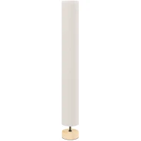 HOMCOM Lampadaire sur pied de salon avec abat-jour en lin, interrupteur à pied, 2 x douille E27, 120 cm, beige(m-12)