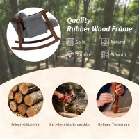 HOMCOM Wood Frame Rocking Accent Chair - Grey(m-7)