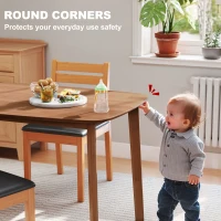 HOMCOM Pine Wood Rectangular Dining Table - Light Brown(m-6)