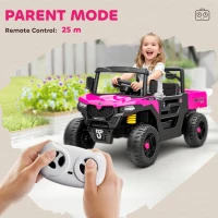 AIYAPLAY Kids Ride on Car, 12V Electric Kids UTV with Electric Dump Bed, 4-Wheel Suspension for 3-8 Years, Pink(m-6)