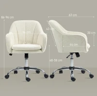HOMCOM Velvet-Feel Office Chair - Beige(m-3)
