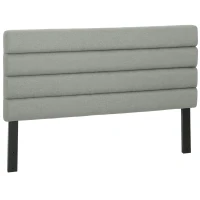 HOMCOM Cabecero de Cama 140 cm Tapizado en Lino Altura Ajustable de 3 Niveles 106/116/126 cm Montado a la Pared Gris(m-10)
