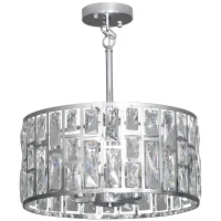 HOMCOM 72 Glass Crystallite Chandelier - Silver-Tone(m-1)