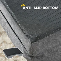 PawHut Dog Sofa Bed, Washable Pet Bed with Removable Cover and Non-Slip Bottom for Cats and Small Dogs, Grey(m-6)