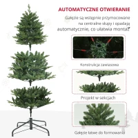 HOMCOM Choinka Sztuczna, Jodła, Realistyczna, Pełna i Buchata, 180 x Φ105 cm, Zielony(m-6)